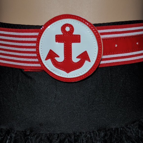 Sailor Belt Boat Anchor Logo Retro Vintage striped Rockabilly 2 belts X $15 - Picture 3 of 6
